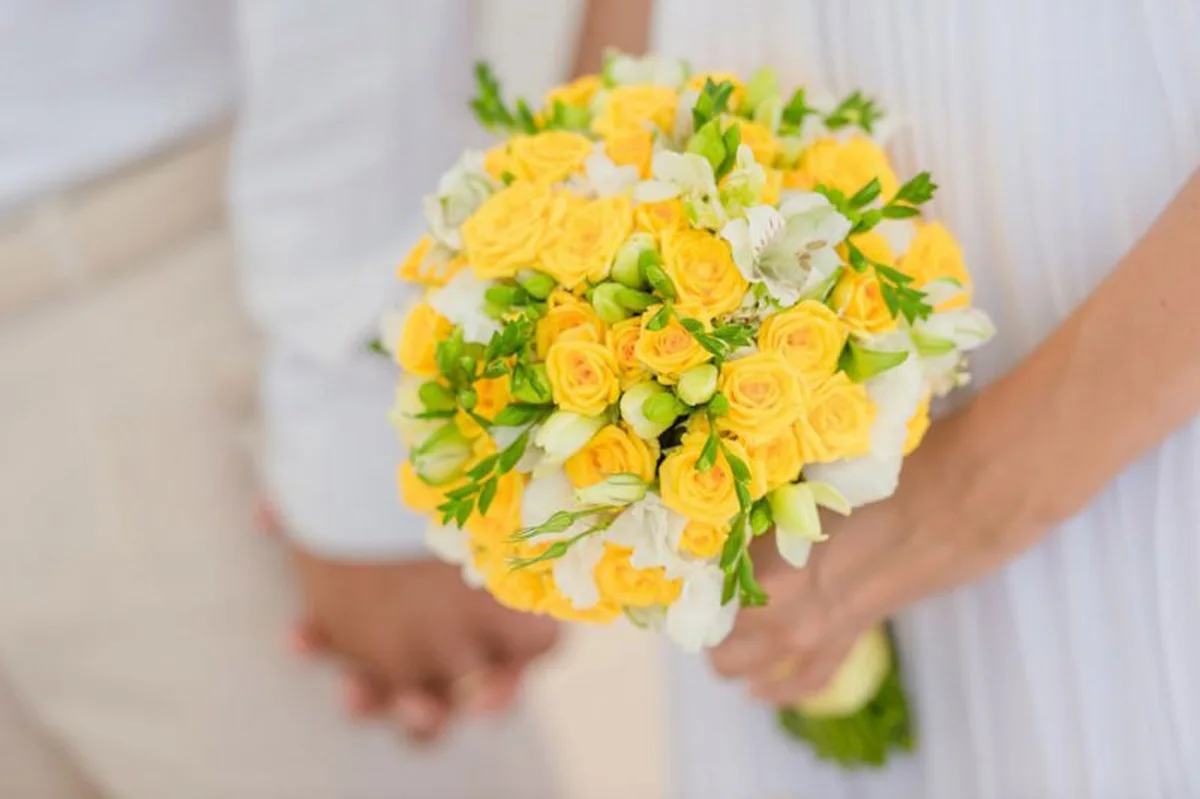 Yellow bridal bouquet